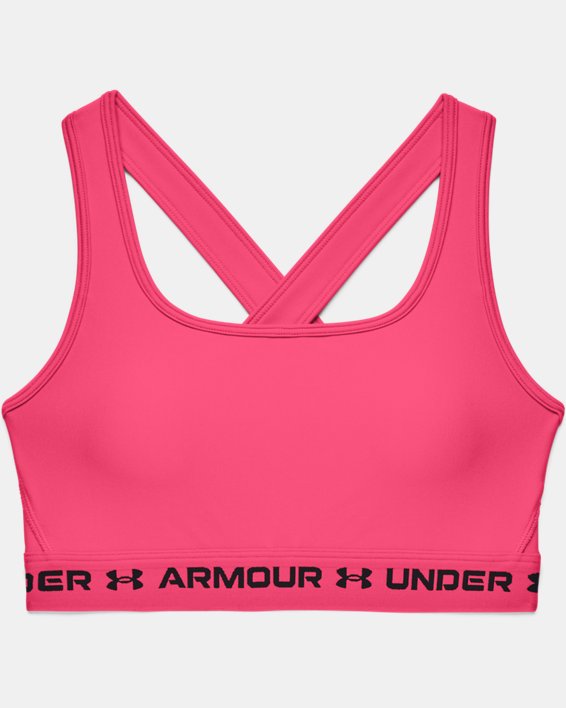 Women's Armour® Mid Crossback Sports Bra, Pink, pdpMainDesktop image number 8